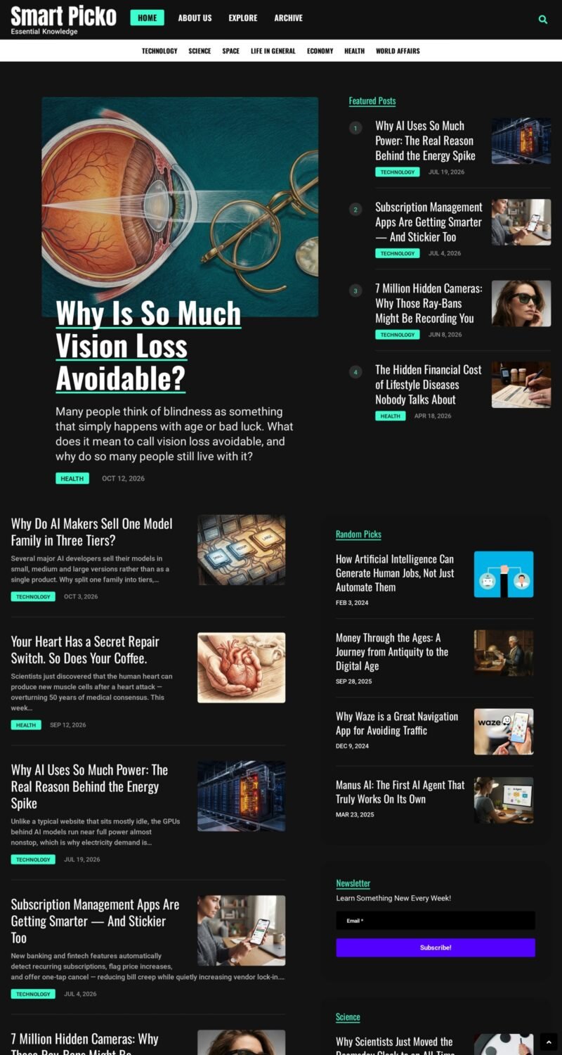 Smart Picko website on desktop