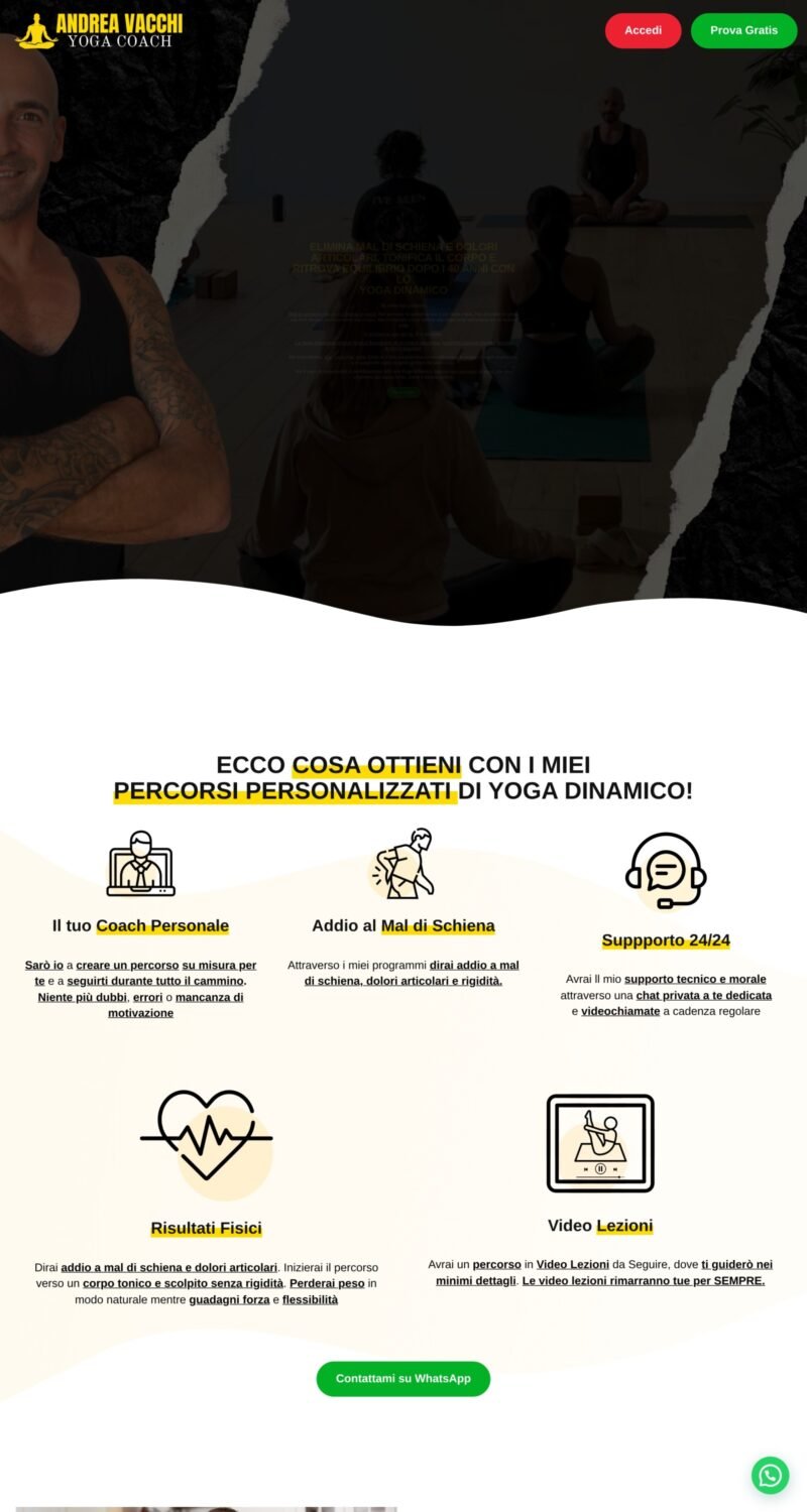 Andrea Vacchi website on desktop