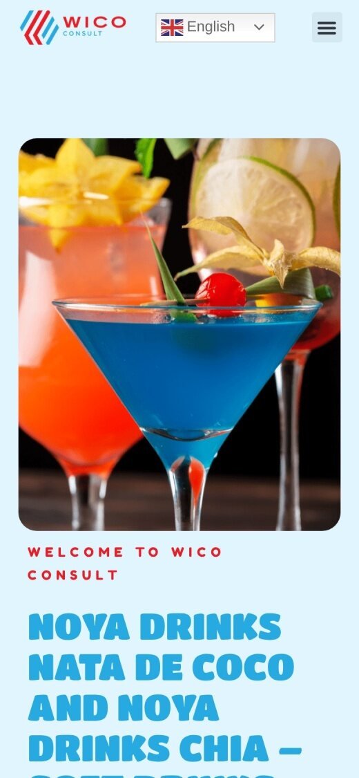 Wico Consult website on mobile