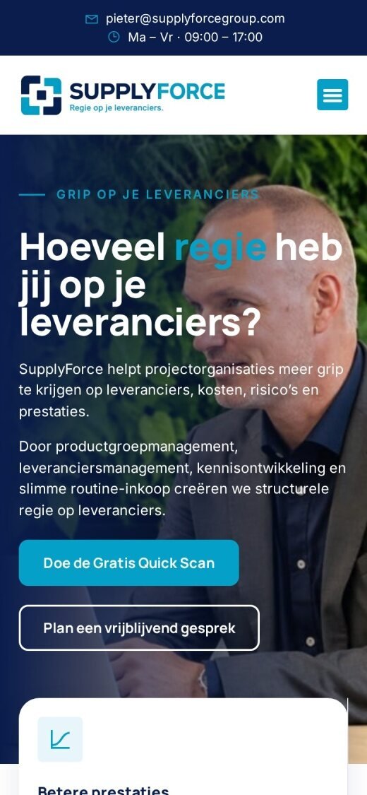 SupplyForce website on mobile