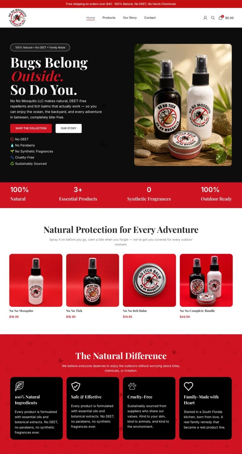 No No Mosquito LLC website on desktop