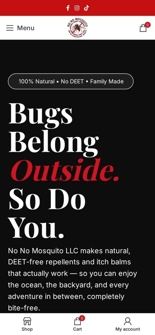 No No Mosquito LLC website on mobile