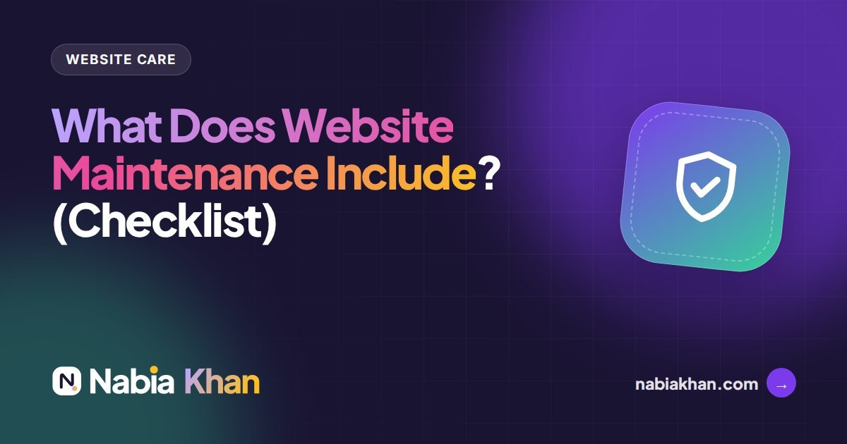 What website maintenance includes: monthly checklist